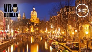 VR動画でオランダの観光地アムステルダムの観光ガイド