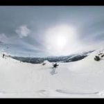 VRカメラ撮影された スノーボードとフリースキーのVR動画