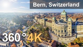 世界文化遺産　スイスの首都ベルンを空中から撮影したVR動画